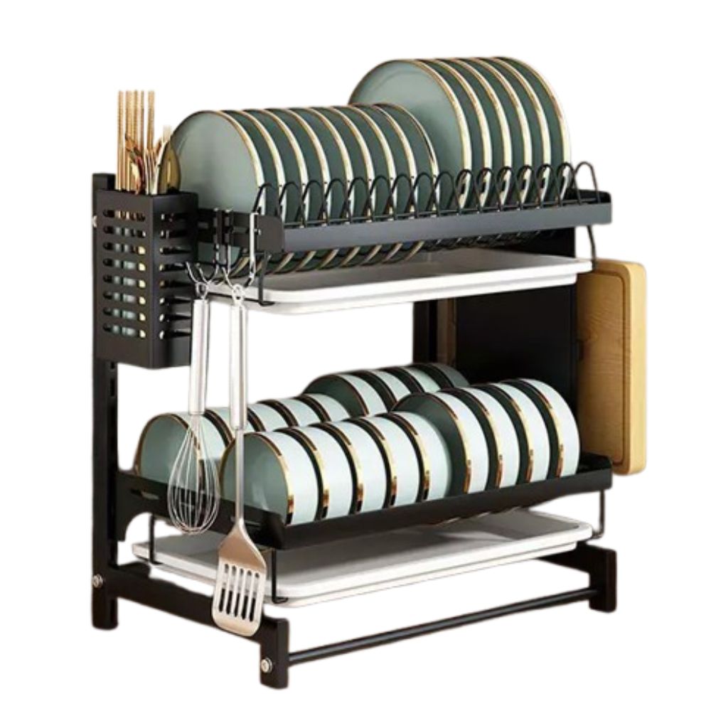 2 Tier Kitchen Dish Rack Stainless Steel Organizer