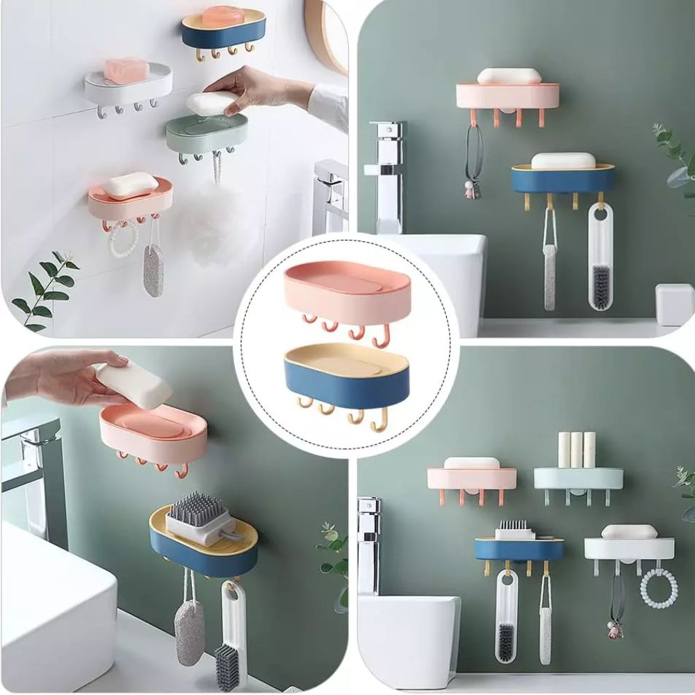 Adhesive Soap Holder with Hook (1)