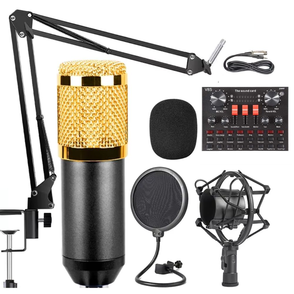 BM800 Dual Condenser Microphone Set with V8s Sound Card Combo!