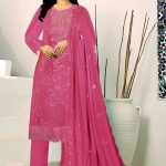 Exclusive Embroidery Work Salwar Kameez Pink Color