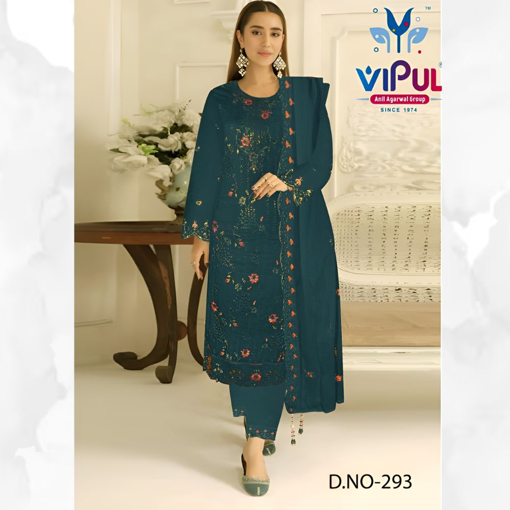 Vipul Fashion Party Wear Design Salwar Kameez Bottle Green