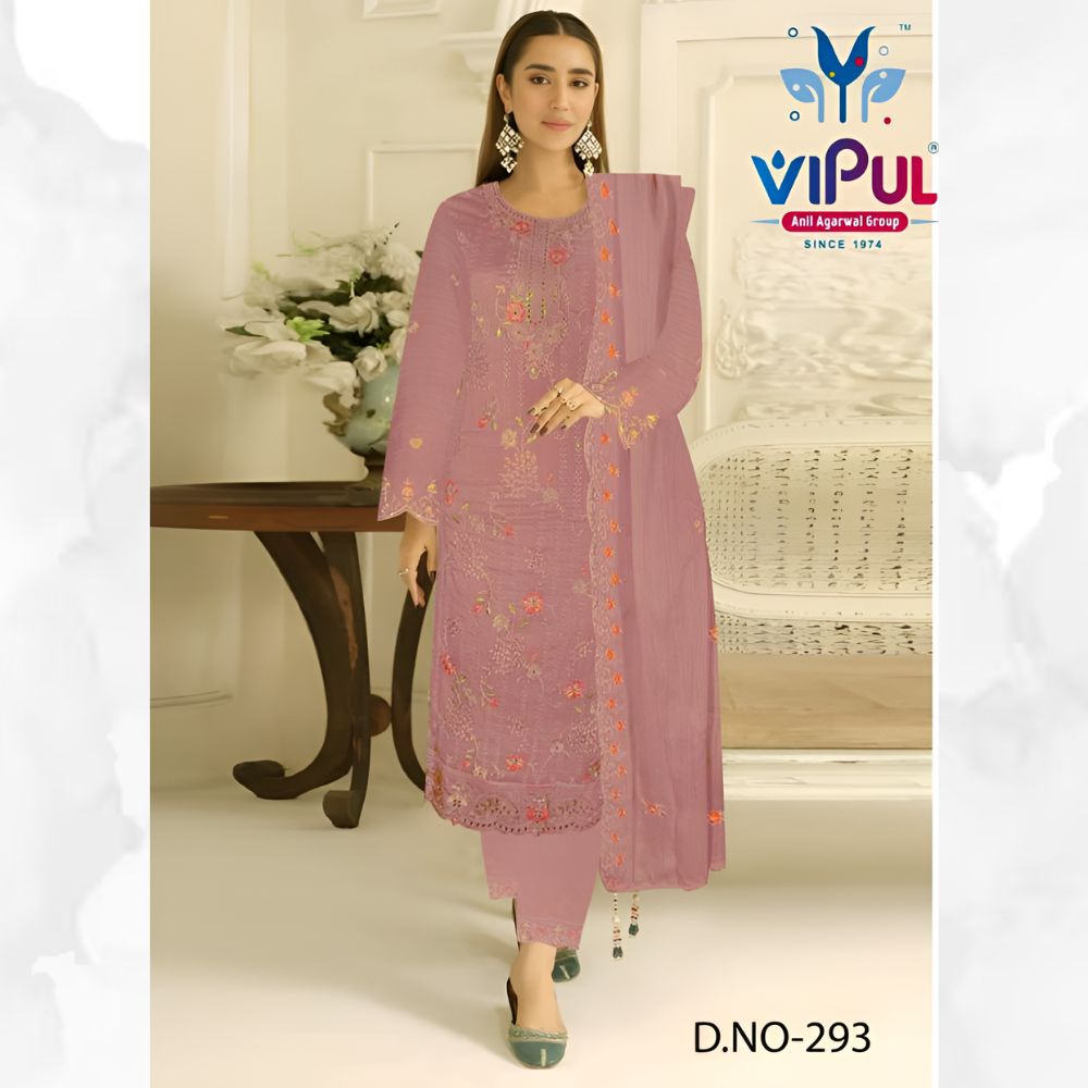 Vipul Fashion Party Wear Design Salwar Kameez Light Pink