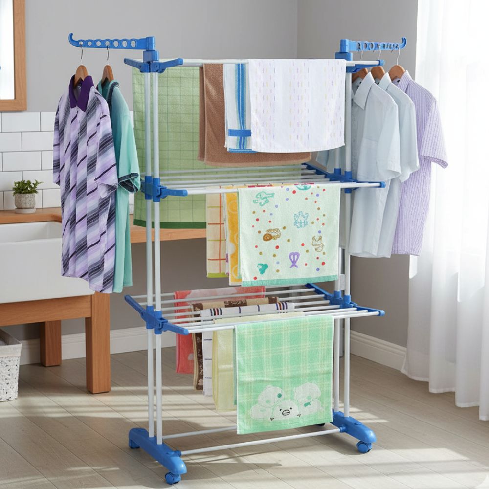 Double Pole Cloth Drying Stand