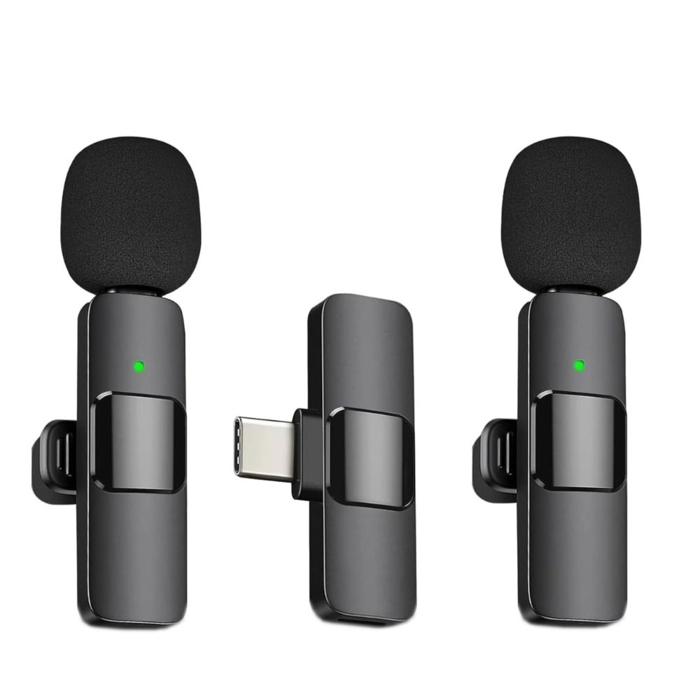 K9 Dual Lapel Lavalier Noise Cancelling Microphone for Type-C Devices