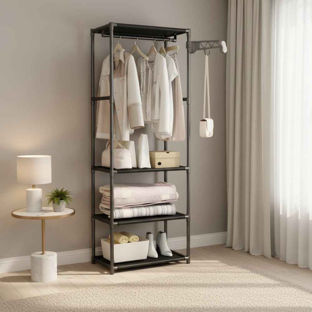 Foldable Standing Clothing Rack