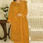Vipul Fashion Party Wear Design Salwar Kameez Golden