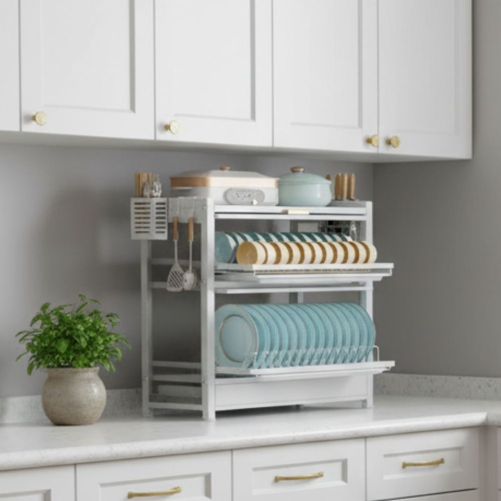 Kitchen Countertop with Drawers Dish Cabinet