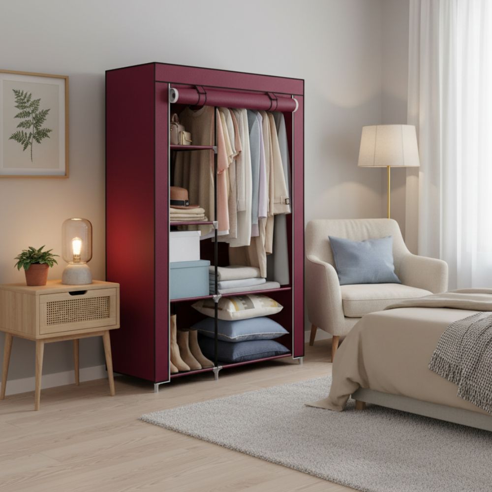 Portable Cloth And Storage Wardrobe Cabinet