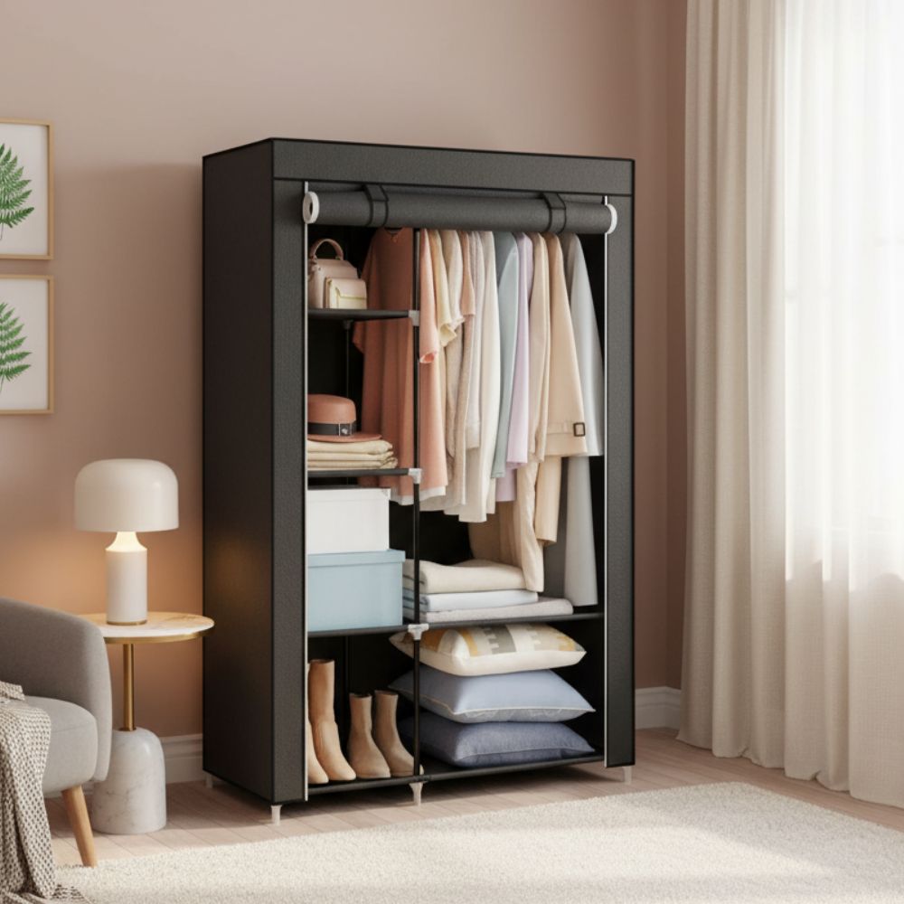 Portable Cloth And Storage Wardrobe Cabinet