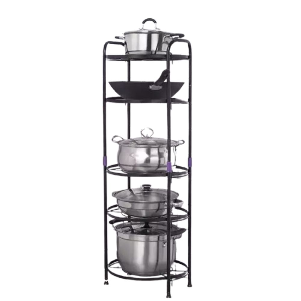 Stainless Steel 5 Layer Kitchen Pot Rack: Space-Saving Cookware Organizer