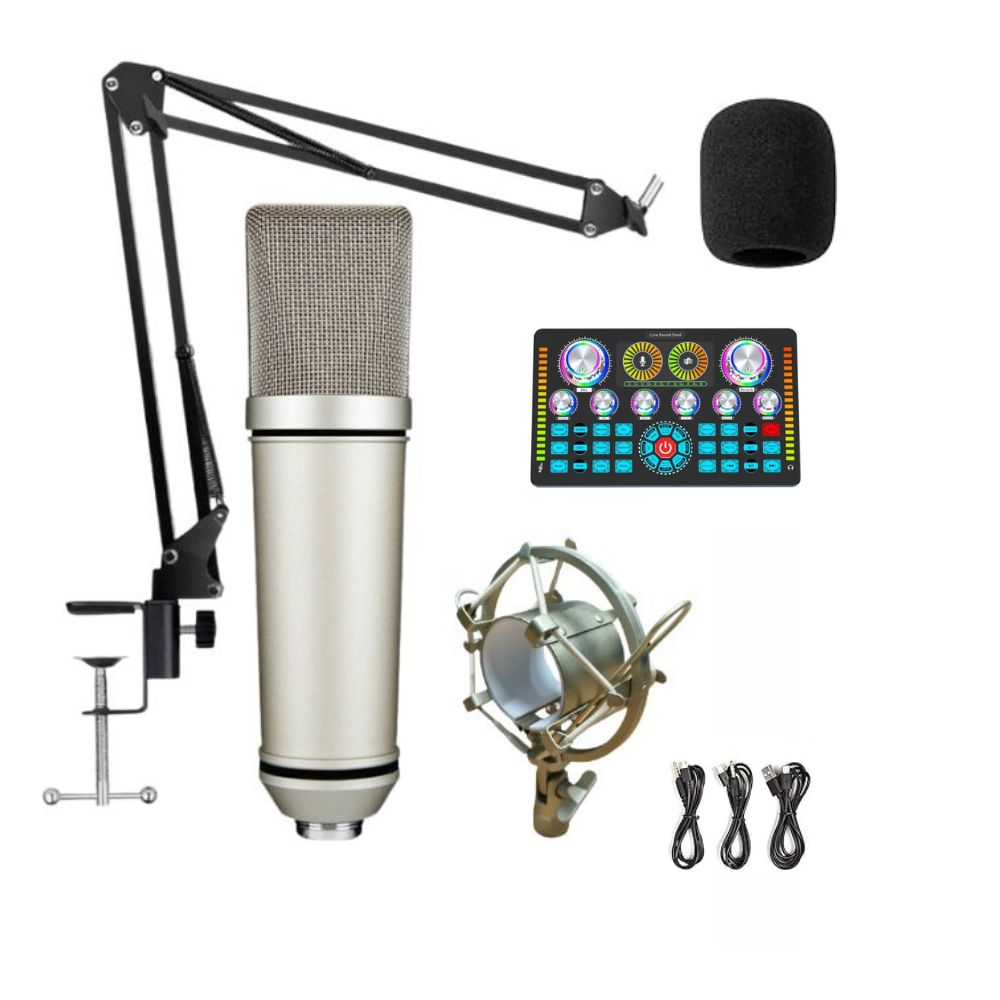 U87 Model Condenser Microphone with Q7 Live Sound Card Combo Package