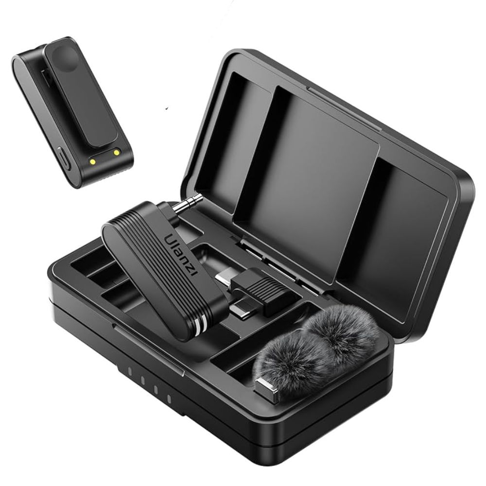 ULANZI A100 Wireless Lavalier Microphone Lapel Mic for Camera and Phone