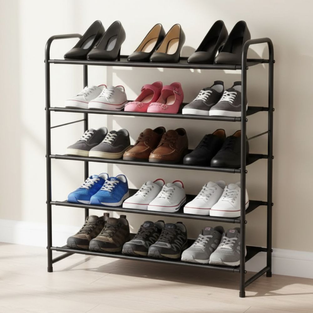 Unique Simple Lifestyle Stainless Steel Premium 5 Layer Shoe Rack