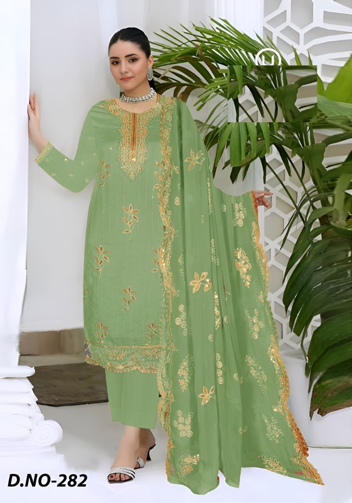 Vivek Fashion Style Premium Quality Salwar Kameez Green Color