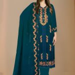 Vipul Fashion Amina Heavy Embroidery Work Chiffon Suit Bottle Green