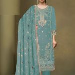 Exclusive Embroidered Three-Piece Sky Blue Color Sawar Kameez