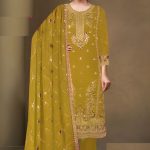 Exclusive Embroidered Three-Piece Yellow Color Sawar Kameez