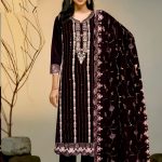 Exclusive Vipul Stella Design Organza Salwar Kameez Black Color