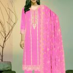 Exclusive Vipul Stellaa Design Organza Salwar Kameez Pink Color