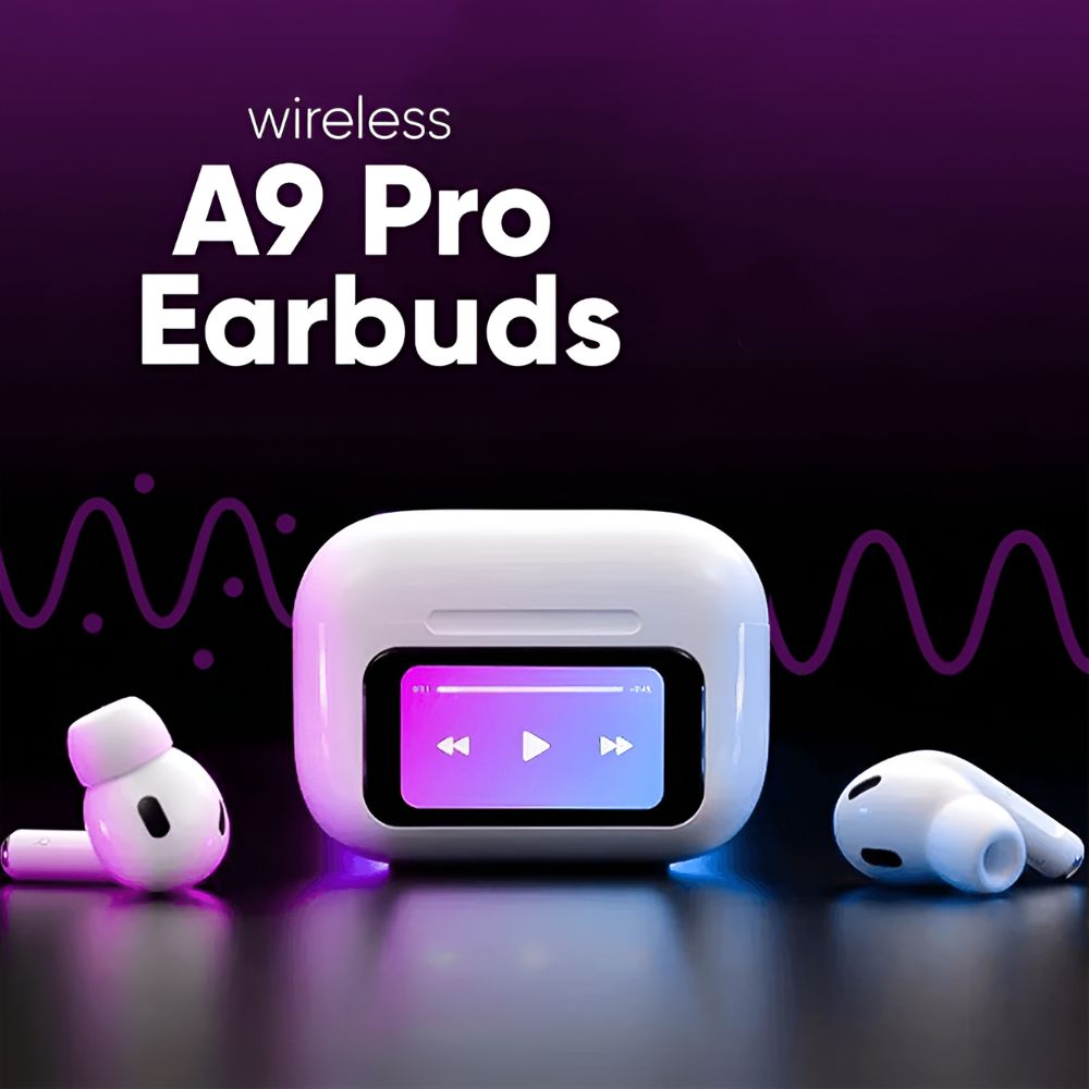 Airpods A9 Pro ANC Earbuds Touch Screen & Noise Cancellation Combo
