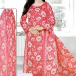 Bonoful Joypury Cotton Flower Printed Three Pieces Purple Color