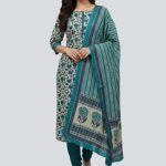 Bonoful Joypury Cotton Printed Three Pieces Blue