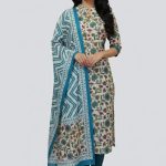 Bonoful Joypury Cotton Printed Three Pieces Blue