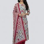 Bonoful Joypury Cotton Printed Three Piece Maroon Color