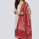 Exclusive Digital Embroidered Three Piece Viral D No 1090 Cream Color