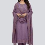 Heavy Embroidery Chinon Fabric Semi Stiched Onion Color Party Dress D 2165 H