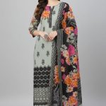 Mango Design Pakistani Salwar Suit Cream Color
