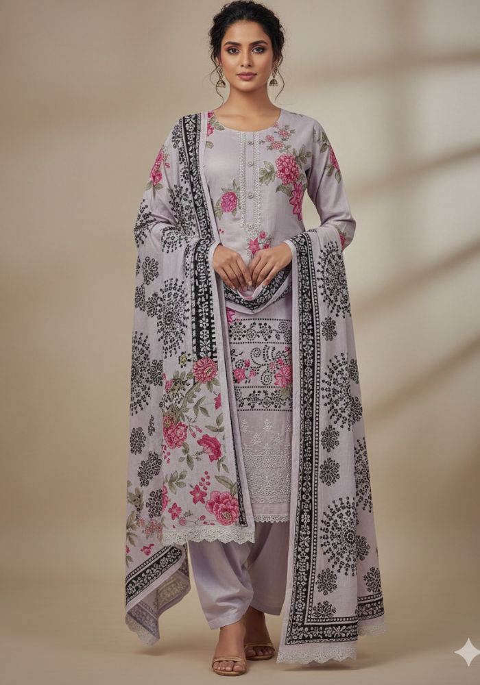 Mango Design Pakistani Salwar Suit Cream Color-D1712