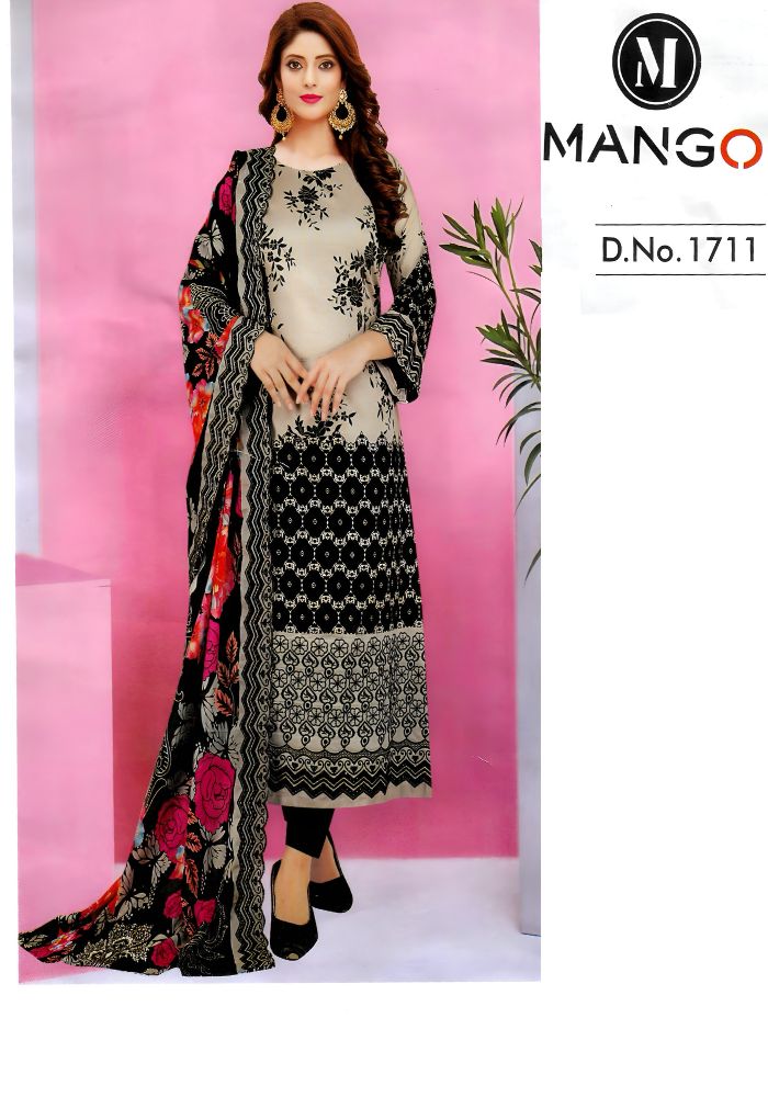 Mango Design Pakistani Salwar Suit Cream Color