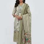 Mashal Exclusive Digital Embroidered Lawn Voile Dupatta D-9004