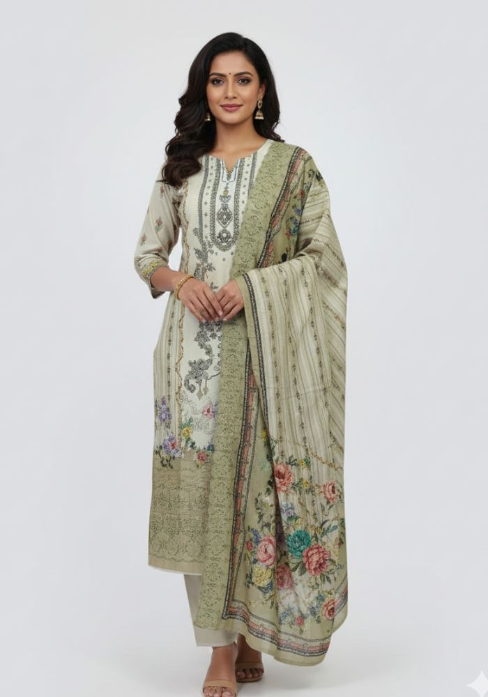 Mashal Exclusive Digital Embroidered Lawn Voile Dupatta D-9004