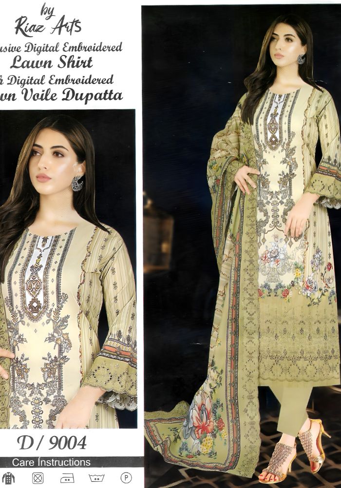 Mashal Exclusive Digital Embroidered Lawn Voile Dupatta D-9004