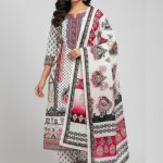 Premium Quality Pure Swis Cotton Printed Three Pieces RBL 11