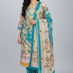 Premium Quality Pure Swis Cotton Printed Three Pieces RBL 13