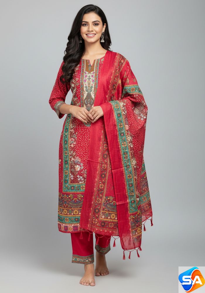 Premium Quality Pure Swis Cotton Printed Three Pieces RBL 17