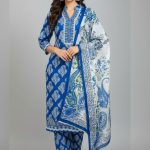Premium Quality Pure Swis Cotton Printed Three Pieces RBL 19