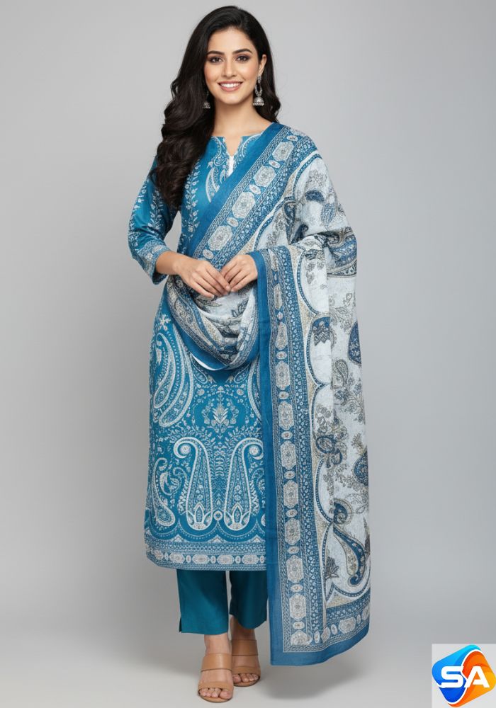 Premium Quality Pure Swis Cotton Printed Three Pieces RBL 20
