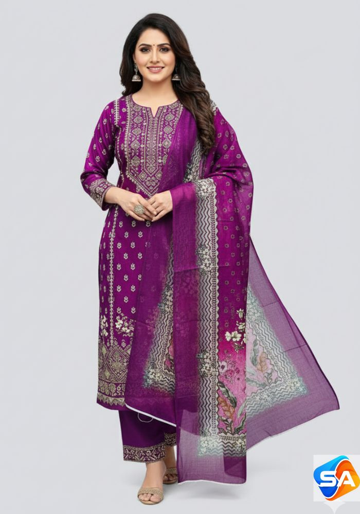 Premium Quality Pure Swis Cotton Printed Three Pieces RBL 30