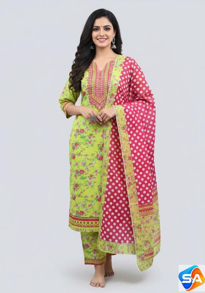 Premium Quality Pure Swis Cotton Printed Three Pieces RBL 42