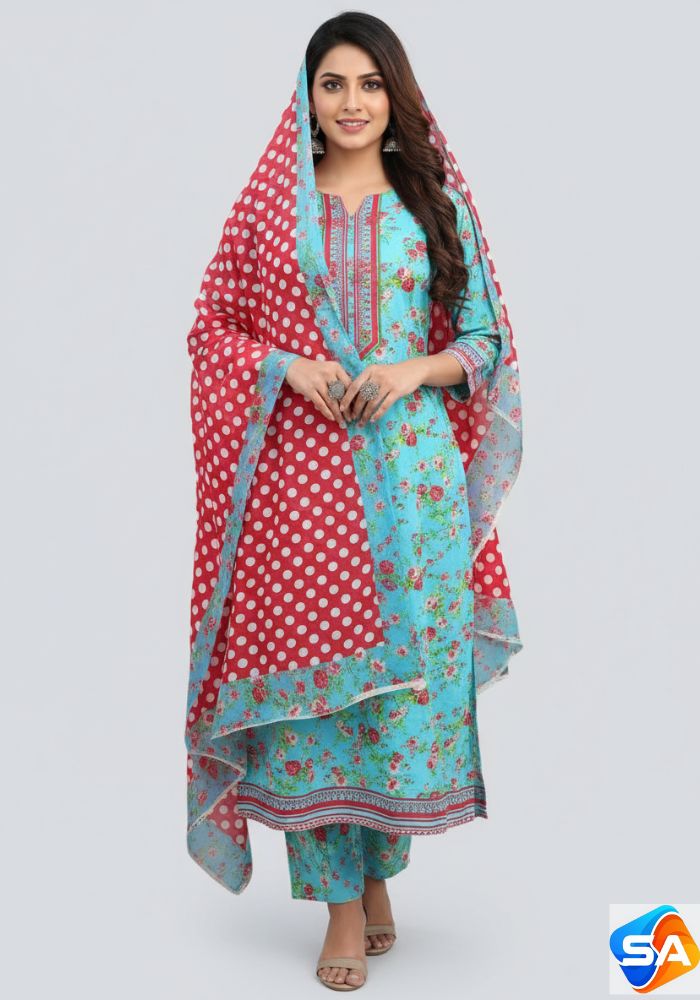 Premium Quality Pure Swis Cotton Printed Three Pieces RBL 48