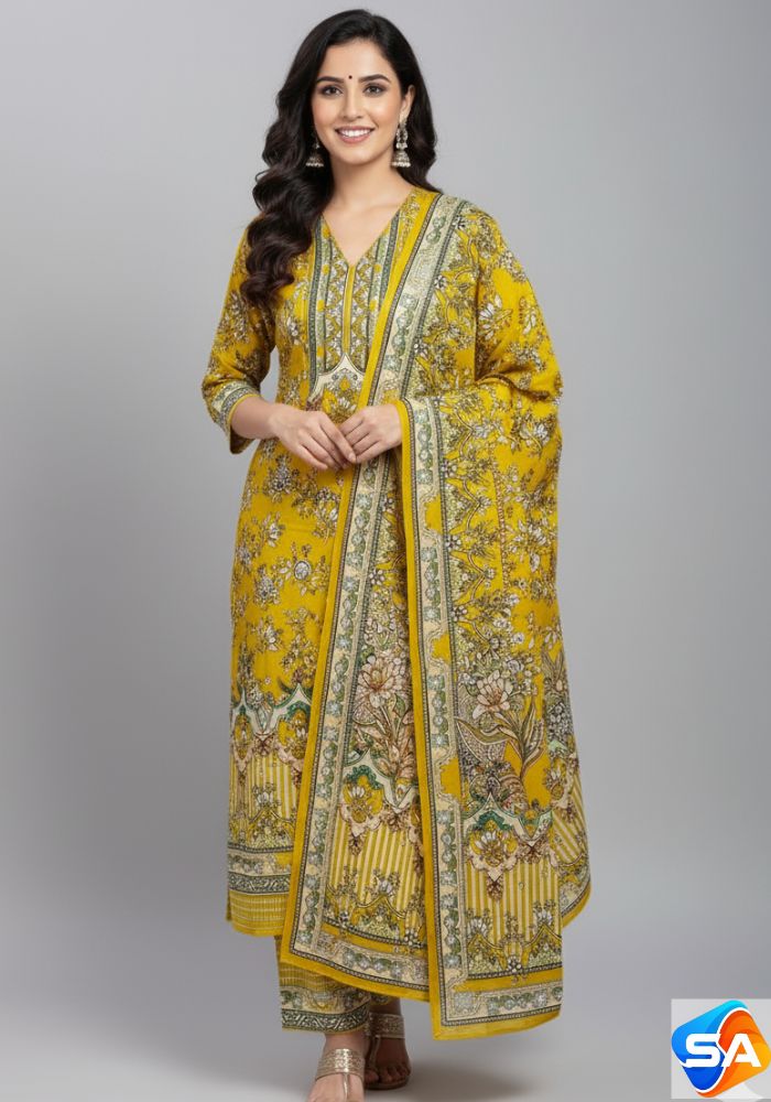 Premium Quality Pure Swis Cotton Printed Three Pieces RBL 04