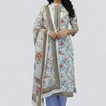 Sana Safina Luxury Cotton Embroydery Salwer Kameez Off White Color