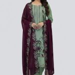 Semi–Stitched Embroidered PartywareThree Pieces Suit 2164 B