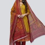 Exclusive Digital Embroidered Three Piece Viral D No 1090 Kathali Color