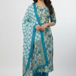 Bonoful Joypury Cotton Printed Three Piece Blue Color D No 1125