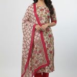 Bonoful Joypury Cotton Printed Three Piece Red Color D No 1125